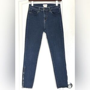 L'AGENCE Margot High Rise Skinny Ankle Zip Jeans 26 Indigo Made in USA Night Out